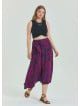 Gipe Waist Tied Wine Patterned Plus Size Skirt 4598
